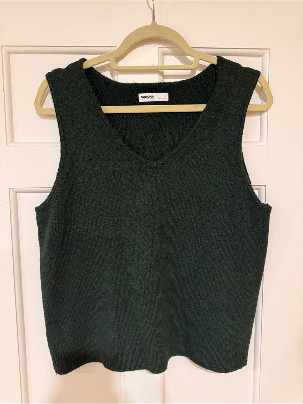Sonoma Forest Green V‑Neck Knit Vest